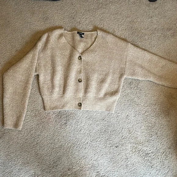 Forever 21 cropped button up sweater
